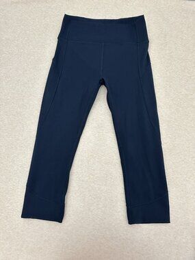 Lululemon Athletica Women's Size 4 Blue Leggings Midi Rise Pocket Athletic Pants